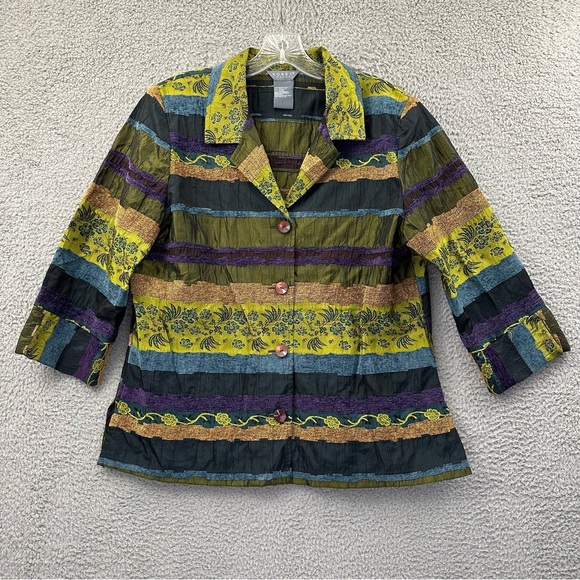 Koret Jackets & Blazers - Koret Dress Floral Patchwork Textured Blazer Jacket Boho Art‎ To Wear Women's 14